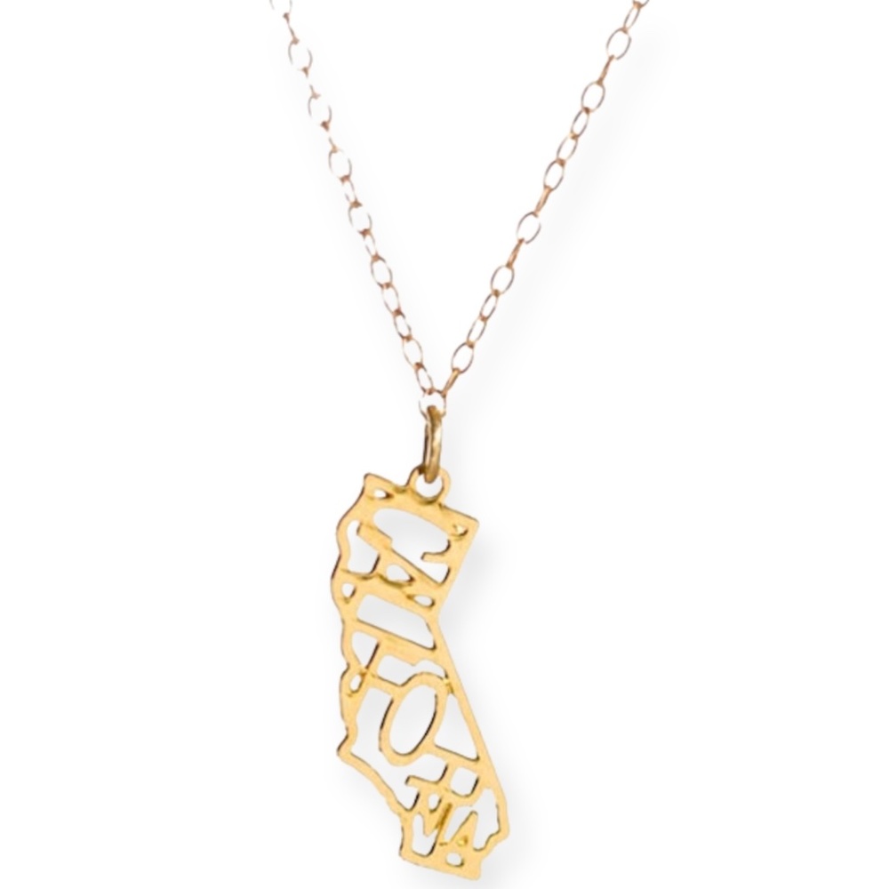 Kris Nations California Gold Pendant Necklace NEW